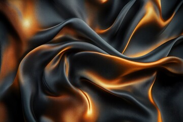 Fototapeta premium luxurious dark grey and gold silk fabric background