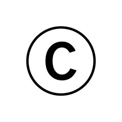 Copyright icon Vector logo set flat