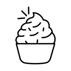 Cupcake icon Vector logo set flat