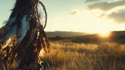 Native American vintage turquoise and silver jewelryy. Traditional Indigenous Indian banner design.