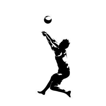recommend clip art: Beach volleyball player, clip art, isolated vector silhouette. Summer sports