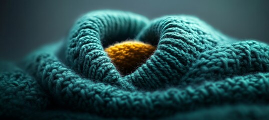 Close-Up, Green Knitted Fabric, Abstract Pattern, Vibrant Color, Texture, Background,