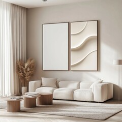 Modern Living Room with Minimalist Decor and Neutral Color Palette