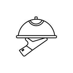 Hand holding tray icon Vector logo set flat