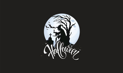 Halloween logo for celebration party