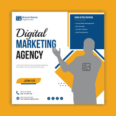 Digital marketing agency social media post or web banner template design