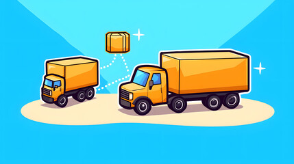 Logistics delivery action urban setting digital illustration animated style bright colors efficiency concept