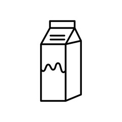 Milk carton icon Vector logo set flat
