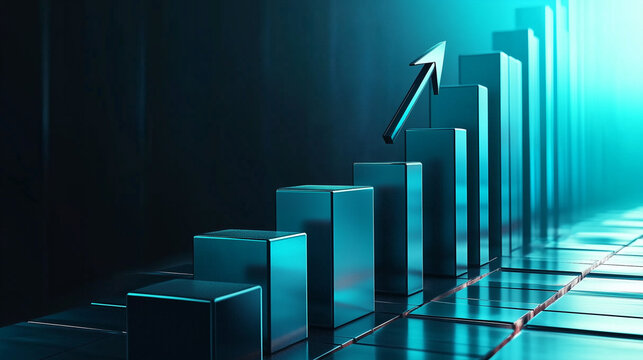 ターコイズブルーが魅せる上昇チャート | 光彩グラフ