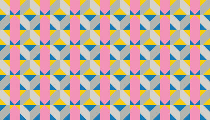Seamless geometric pattern combination of colorful shapes. Perfect for printing, design backgrounds, wallpaper and tiles.