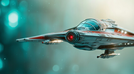 Naklejka premium Classic Sci Fi Toys with Glossy Surfaces and Moody Lighting