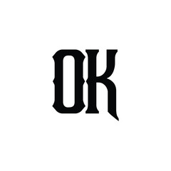 OK monogram logo design letter text name symbol monochrome logotype alphabet character simple logo