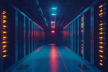 Fiber-optic equipment in a data center, Generative AI