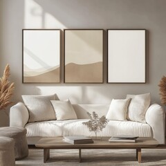 Modern Interior Design with Minimalist Artwork and Cozy Furniture