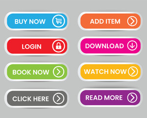 Colorful Web Buttons Design, Website button set