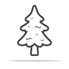 Single pine tree outline icon transparent vector isolated