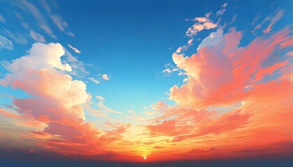 Fototapeta premium clear sky at the sunset in the natural background