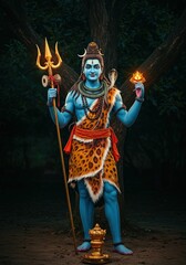 Obraz premium Maha Shivratri, a Hindu festival celebrated of Shiva Lord