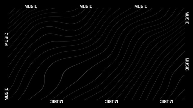 Typography text animation with the inscription of MUSIC. 