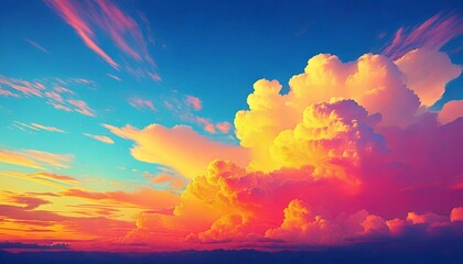 Fototapeta premium illustration clear sky at the sunset in the natural background