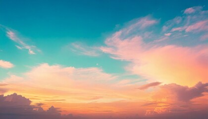 Fototapeta premium illustration clear sky at the sunset in the natural background