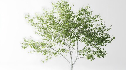 Obraz premium Birch Tree with Lush Green Foliage