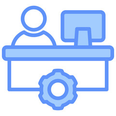 Helpdesk Icon Outline Blue