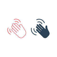 Hand waving icons set symbol. Isolated vector illustration of goodbye gesture sign concept for your web site mobile app logo UI design.