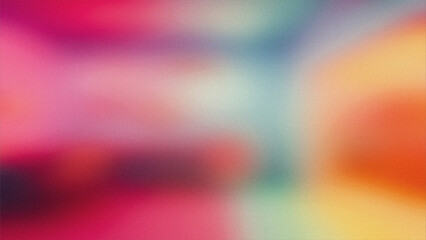 Abstract Gradient Noise Grain Background in Blue, Turquoise, Pink, Orange, Red, and Light Colors, Smooth Color Blend with Subtle Texture for Modern Visuals