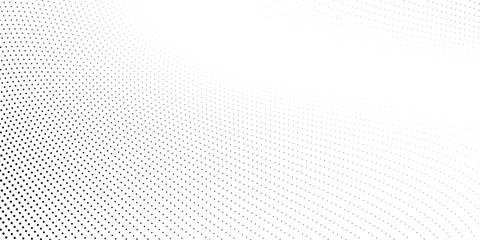 Dotted gradient halftone background. Horizontal seamless dotted pattern in pop art style. Abstract modern stylish texture. Fade gradient black and white half tone background. Vector illustration.