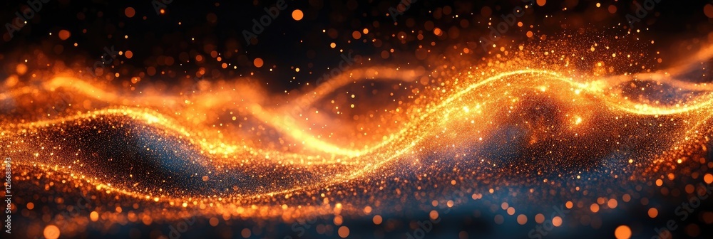 Aufkleber Fiery Particle Waves An Abstract Energy Display