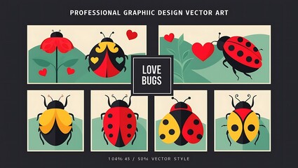 Adorable Ladybugs Expressing Love In Cute Vector Art