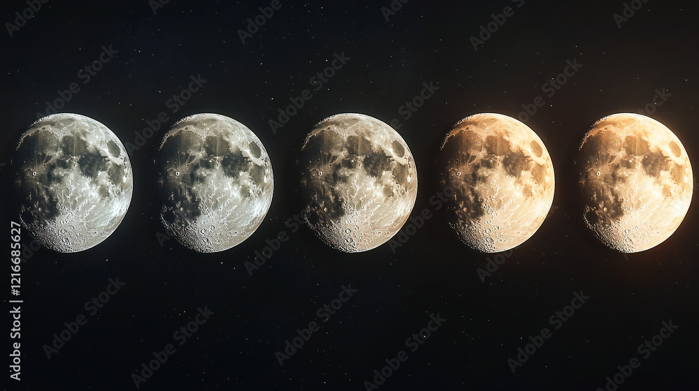 Aufkleber a series of images of the moon in different stages of its cycle