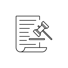 The Outline Gavel icon signifies authority and decision.