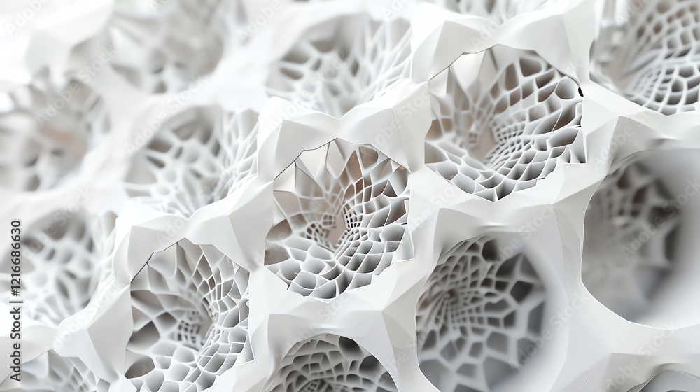 Poster abstract geometric white pattern.