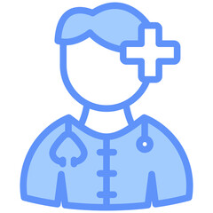 Doctor Icon Outline Blue