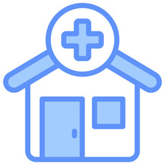 Fototapeta premium Clinic Icon Outline Blue