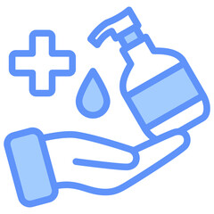 Sanitizer Icon Outline Blue