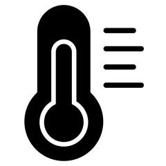 Thermometer Icon Black Solid