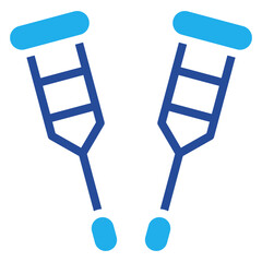 Crutches Icon Dual Tone Color