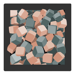 Foam cubes pit isolated illustration. Funny kids playing zone with soft covered blocks. Vector