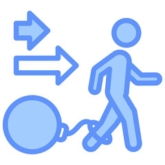 Effort Icon Outline Blue