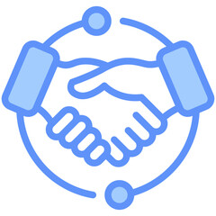 Collaborate Icon Outline Blue