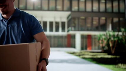 Delivery Man Dropping Post Box