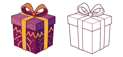 A Colorful Gift Boxes vector illustration with white background 