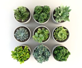Top view of plants on table