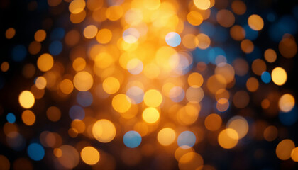 Obraz premium Vibrant bokeh lights create a magical atmosphere during an evening celebration in a lively city