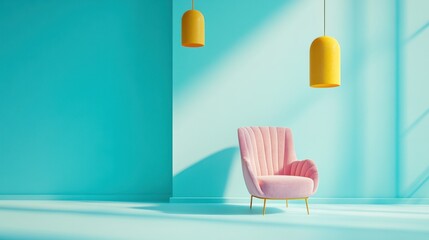Minimalist Living Space with Bright Lighting and Chair