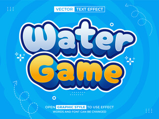 water game editable text, font effect, 3d text for title