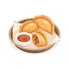 elegant illustration of  delicious pierogies vector illustration